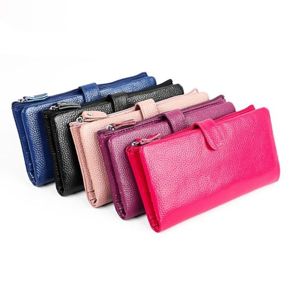 wallets cow leather women's wallet 2021 fashion multi-function in the long trend purse, Red;black
wallets cow leather women's wallet 2021 fashion multi-function in the long trend purse, Red;black