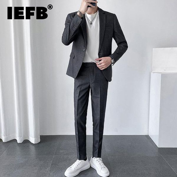 men's suits & blazers iefb men's stripe casual suit set 2021 trend handsome two-piece british wedding dress 5xl slim fashion 9y8767, White;black
men's suits & blazers iefb men's stripe casual suit set 2021 trend handsome two-piece british wedding dress 5xl slim fashion 9y8767, White;black