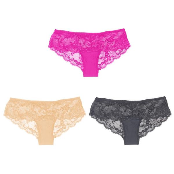 women's panties 3 pieces women lace briefs lingerie see through breathable low waist female underwear for woman cuecas sexi, Black;pink
women's panties 3 pieces women lace briefs lingerie see through breathable low waist female underwear for woman cuecas sexi, Black;pink