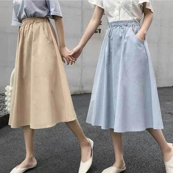 summer simple solid color loose high waist slimming big swing skirt casual pocket women a-line long skirts, Black
summer simple solid color loose high waist slimming big swing skirt casual pocket women a-line long skirts, Black