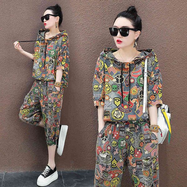 women's tracksuits cartoon print tracksuit women two piece set summer clothing hoodie sweatshirt and pants fashion suits casua, Gray
women's tracksuits cartoon print tracksuit women two piece set summer clothing hoodie sweatshirt and pants fashion suits casua, Gray