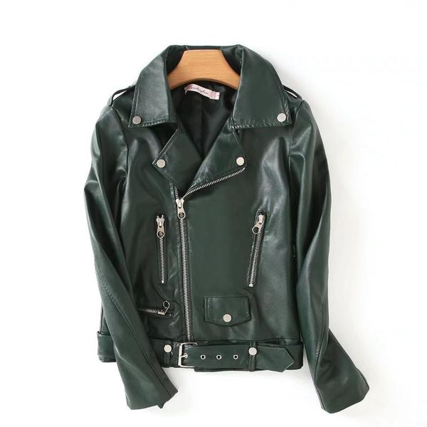 women's leather & faux jacket women autumn biker soft casual black green short pu overcoat ladies with belt moto spring coat female
women's leather & faux jacket women autumn biker soft casual black green short pu overcoat ladies with belt moto spring coat female
