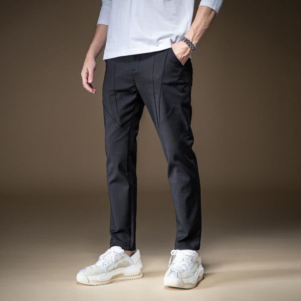 men's pants male fashion pinli 2021 spring black youth pure color casual trousers tide daily b203117065
men's pants male fashion pinli 2021 spring black youth pure color casual trousers tide daily b203117065