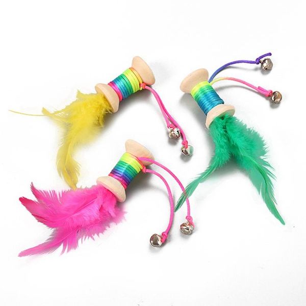 pet cat wooden rolling toy with colorful straps, feather bell interactive teaser kitten durable 2021 toys
pet cat wooden rolling toy with colorful straps, feather bell interactive teaser kitten durable 2021 toys