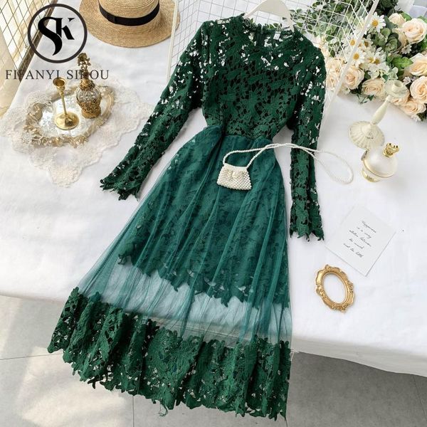 casual dresses hollow out lace dress fashion mesh splice o-neck long sleeve mid lady spring autumn elegant party vestidos, Black;gray
casual dresses hollow out lace dress fashion mesh splice o-neck long sleeve mid lady spring autumn elegant party vestidos, Black;gray