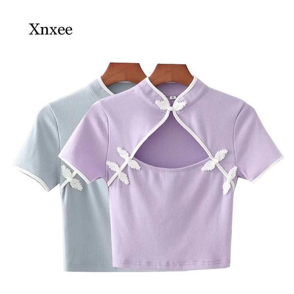 women's t-shirt chinese style t shirt women summer hollow out short sleeve fashion cheongsam shirts crop clothing vest, White
women's t-shirt chinese style t shirt women summer hollow out short sleeve fashion cheongsam shirts crop clothing vest, White