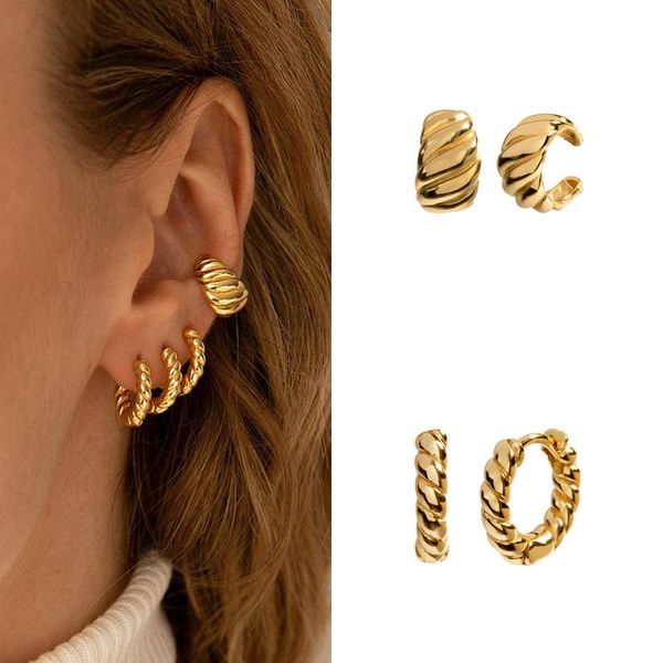 hoop & huggie crmya silver gold filled smooth ear clip cuff earrings for women twisted punk fashion jewelry, Golden;silver
hoop & huggie crmya silver gold filled smooth ear clip cuff earrings for women twisted punk fashion jewelry, Golden;silver