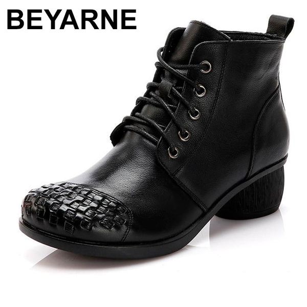 boots beyarne2021 handmade round toe chunky heel lace casual winter genuine leather woven women's shoes for family gift, Black
boots beyarne2021 handmade round toe chunky heel lace casual winter genuine leather woven women's shoes for family gift, Black