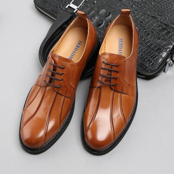 dress shoes leather round toe large size cowhide business soft comfortable zapatos de hombre, Black
dress shoes leather round toe large size cowhide business soft comfortable zapatos de hombre, Black