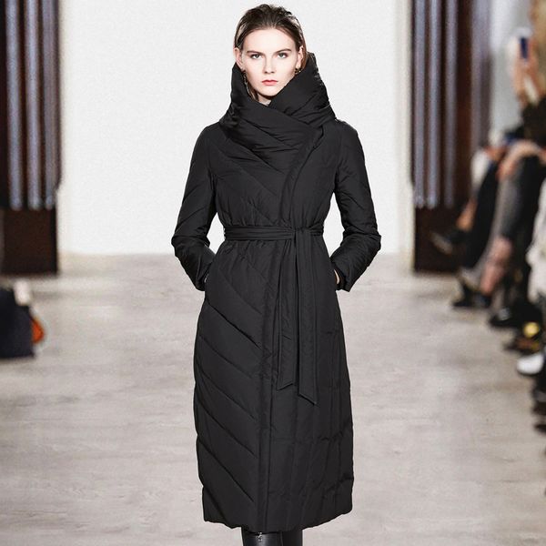 autumn and winter hooded down jacket women's knee length style large size slim fit thickened warm, Black
autumn and winter hooded down jacket women's knee length style large size slim fit thickened warm, Black