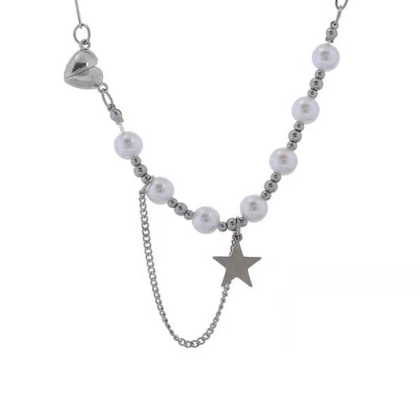 pendant necklaces exquisite vintage white pearl chain necklace for women metallic star tassel fashion banquet jewelry gifts, Silver
pendant necklaces exquisite vintage white pearl chain necklace for women metallic star tassel fashion banquet jewelry gifts, Silver
