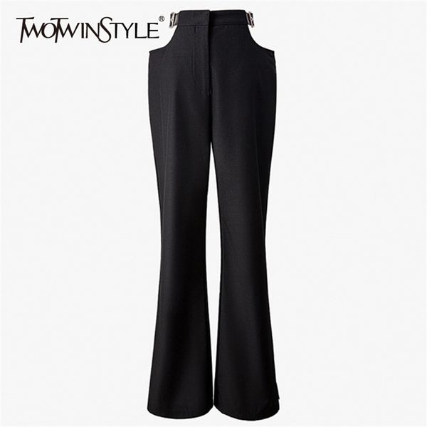 black hollow out patchwork trousers for women high waist casual straight pants female spring fashion clothing 210521, Black;white
black hollow out patchwork trousers for women high waist casual straight pants female spring fashion clothing 210521, Black;white