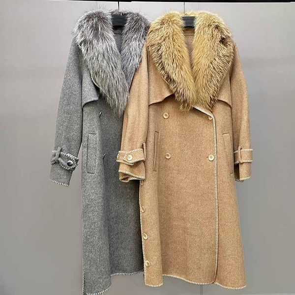 women's fur & faux 2021 ladies double-breasted belted genuine wool jacket long trench coat with collar, Black
women's fur & faux 2021 ladies double-breasted belted genuine wool jacket long trench coat with collar, Black