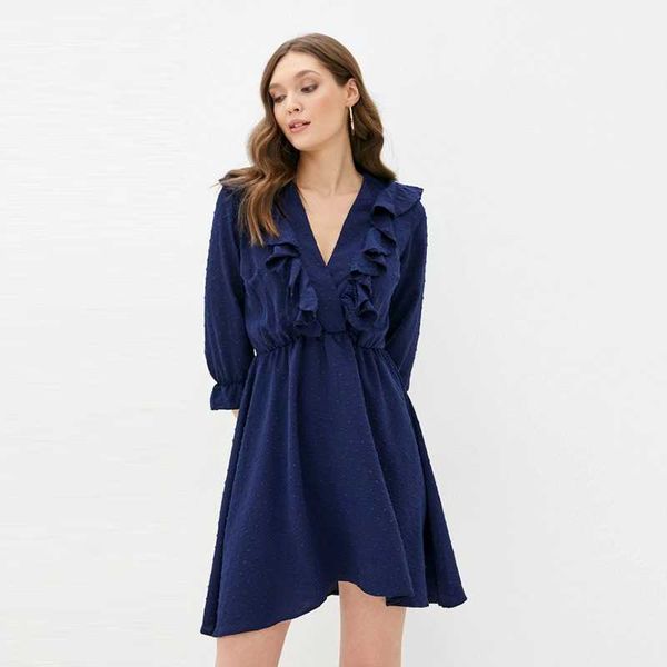 casual dresses women vintage dot a line solid deep v neck ruffles three quarter flare sleeve mini dress 2021 fashion office lady autumn, Black;gray
casual dresses women vintage dot a line solid deep v neck ruffles three quarter flare sleeve mini dress 2021 fashion office lady autumn, Black;gray