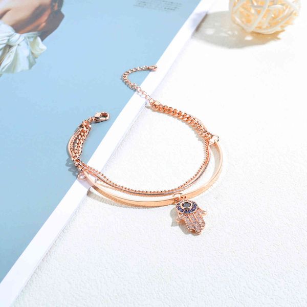 european and american copper plating rose gold ladies' personality fatima hand multi-layer design bracelet, Golden;silver
european and american copper plating rose gold ladies' personality fatima hand multi-layer design bracelet, Golden;silver