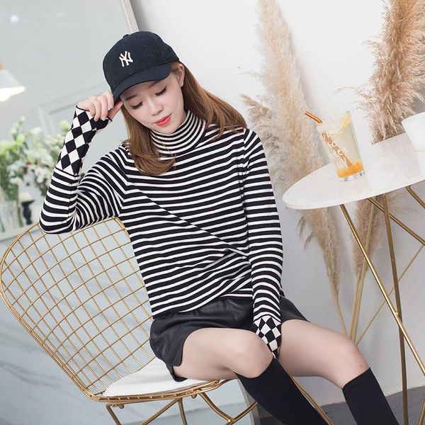 women's sweaters sweater women turtleneck 2021 striped casual loose autumn and winter knit pullovers sell female vestidos lxj656, White;black
women's sweaters sweater women turtleneck 2021 striped casual loose autumn and winter knit pullovers sell female vestidos lxj656, White;black