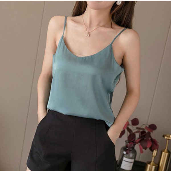 korean fashion silk women blouses woman satin plus size solid sleeveless ladies v neck 210604, White
korean fashion silk women blouses woman satin plus size solid sleeveless ladies v neck 210604, White