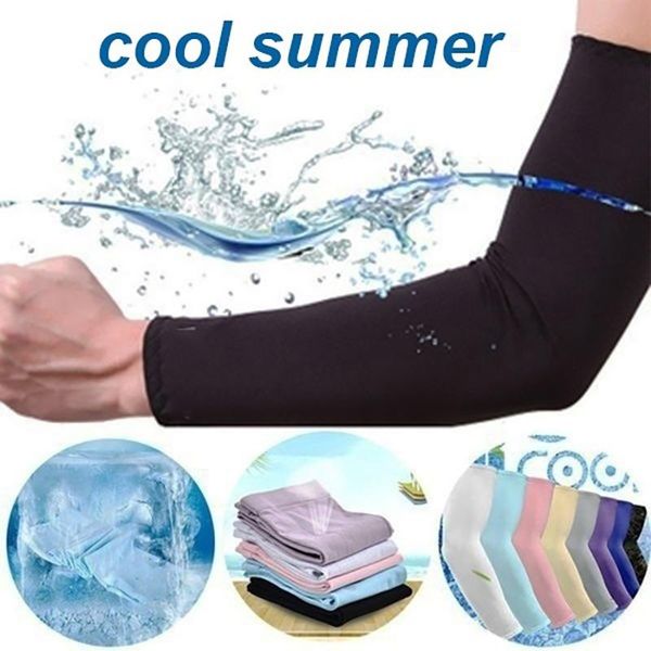 pair ice cooling sport arm sleeves uv sun protection cover for cycling climbing volleyball sunscreen bands elbow & knee pads, Black;gray
pair ice cooling sport arm sleeves uv sun protection cover for cycling climbing volleyball sunscreen bands elbow & knee pads, Black;gray