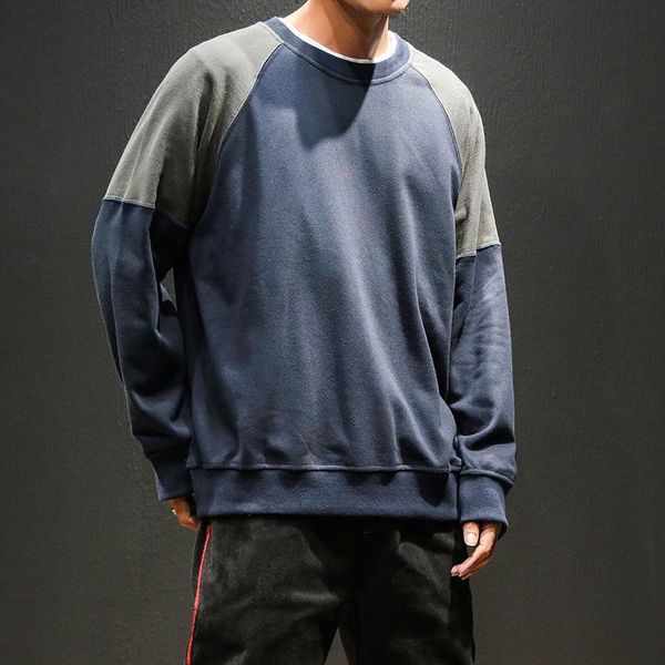 men's hoodies & sweatshirts spring loose round neck patchwork outwear men korea youth jacket autumn pullover sweatshirt homme, Black
men's hoodies & sweatshirts spring loose round neck patchwork outwear men korea youth jacket autumn pullover sweatshirt homme, Black