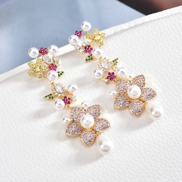 colorful flower pearls women fashion exaggerated earrings brand designer luxury wedding stud earring, Silver
colorful flower pearls women fashion exaggerated earrings brand designer luxury wedding stud earring, Silver