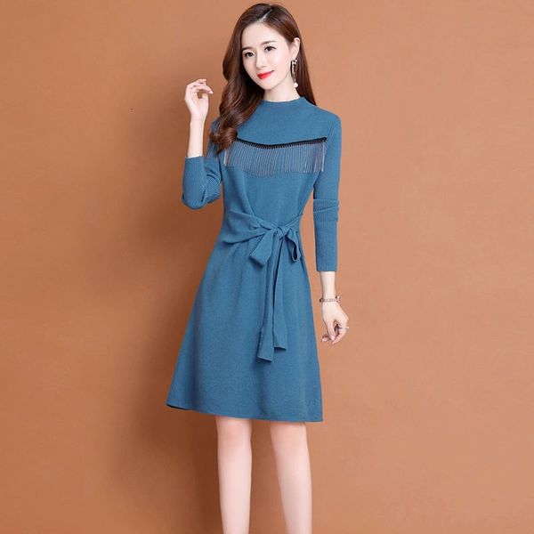 casual dresses o-neck tassel knit knee-length a-line women waist lace up spring long sleeve stretch slim elegant knitwear 54wl, Black;gray
casual dresses o-neck tassel knit knee-length a-line women waist lace up spring long sleeve stretch slim elegant knitwear 54wl, Black;gray