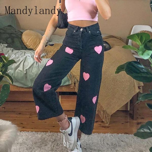 mandylandy heart printed straight denim pants women casual high waist long trousers lady streetwear fashion jeans women's, Blue
mandylandy heart printed straight denim pants women casual high waist long trousers lady streetwear fashion jeans women's, Blue