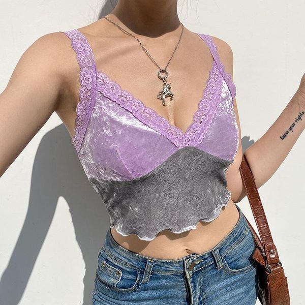 women's t-shirt lace color matching exposed umbilical ears v-neck camisole fashion plush crafts purple backless clothing, White
women's t-shirt lace color matching exposed umbilical ears v-neck camisole fashion plush crafts purple backless clothing, White