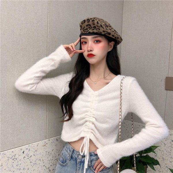female v-neck autumn winter clothes women sweaters crop pullovers knitted korean fashion brand ladies women's, White;black
female v-neck autumn winter clothes women sweaters crop pullovers knitted korean fashion brand ladies women's, White;black