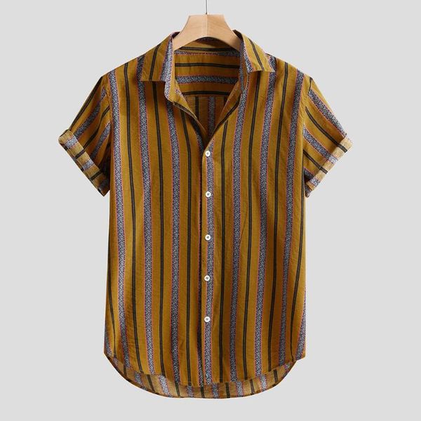men's casual shirts shirt colorful stripe summer beach short sleeve loose buttons routine slim blouse camisa masculina 2021, White;black
men's casual shirts shirt colorful stripe summer beach short sleeve loose buttons routine slim blouse camisa masculina 2021, White;black