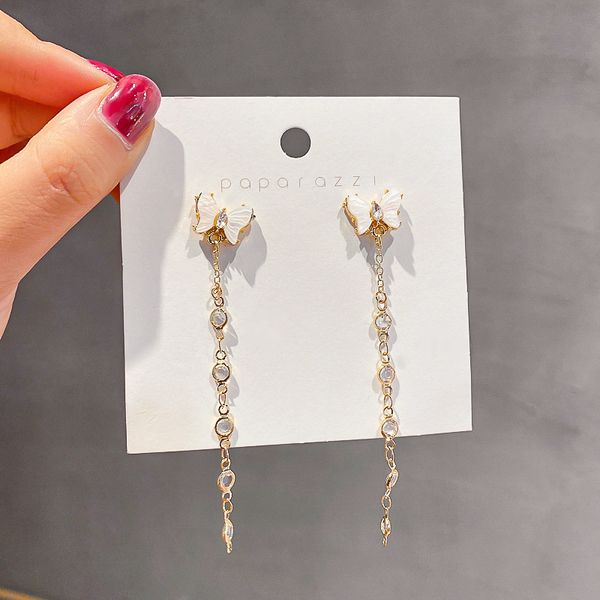925 silver needle fashion fashion butterfly long diamond tassel summer new personalized versatile earrings
925 silver needle fashion fashion butterfly long diamond tassel summer new personalized versatile earrings