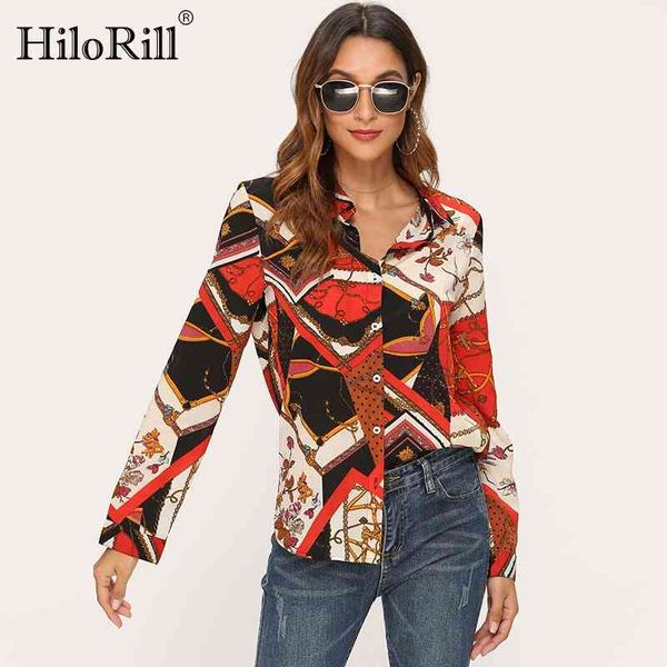 women chain print blouses loose casual long sleeve vintage shirt turn down collar office for ladies blusas 210508, White
women chain print blouses loose casual long sleeve vintage shirt turn down collar office for ladies blusas 210508, White