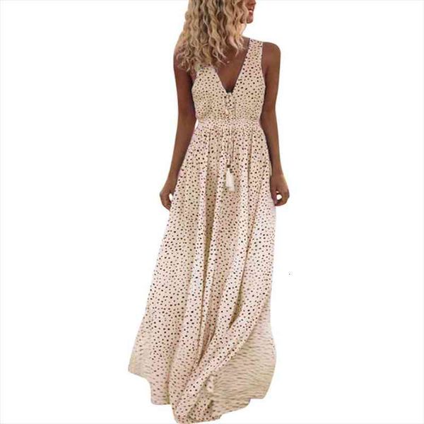 vestidos summer dress women sleeveless dot print tassels deep v neck long beach maxi dress feminine plus size, Black;gray
vestidos summer dress women sleeveless dot print tassels deep v neck long beach maxi dress feminine plus size, Black;gray
