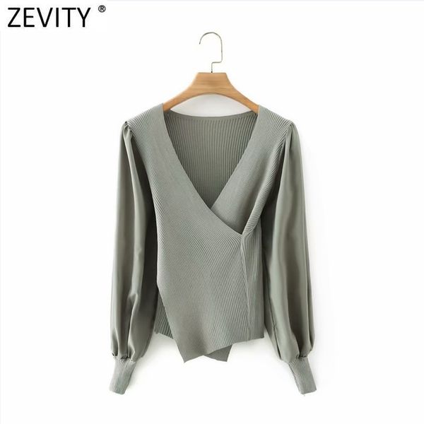 zevity women fashion cross v neck solid chiffon sleeve patchwork knitting smock blouse female shirt chic blusas ls7701 210419, White
zevity women fashion cross v neck solid chiffon sleeve patchwork knitting smock blouse female shirt chic blusas ls7701 210419, White
