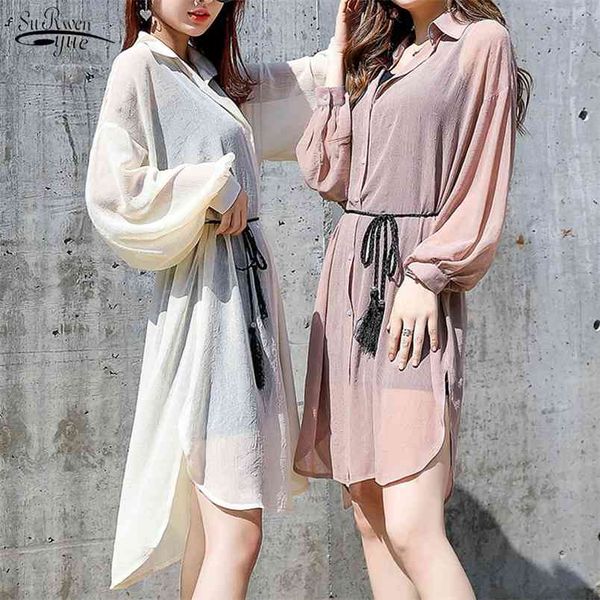 sun-proof shirts women chiffon cardigan loose thin women's long clothing lantern sleeve shawl airable blouse 9124 210421, White
sun-proof shirts women chiffon cardigan loose thin women's long clothing lantern sleeve shawl airable blouse 9124 210421, White