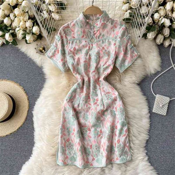 women fashion retro improved cheongsam stand collar short sleeve high waist thin split package hip dress vestidos r602 210527, Black;gray
women fashion retro improved cheongsam stand collar short sleeve high waist thin split package hip dress vestidos r602 210527, Black;gray