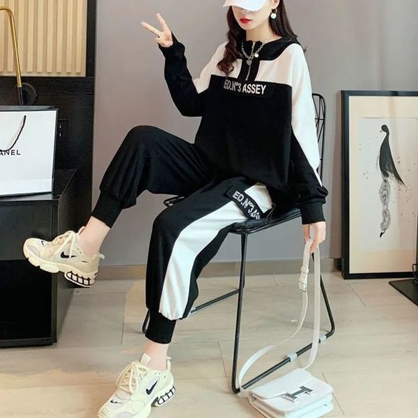 early autumn fashion suit women's 2021 new korean leisure sports sweater trousers are loose and thin two-piece set, Gray
early autumn fashion suit women's 2021 new korean leisure sports sweater trousers are loose and thin two-piece set, Gray