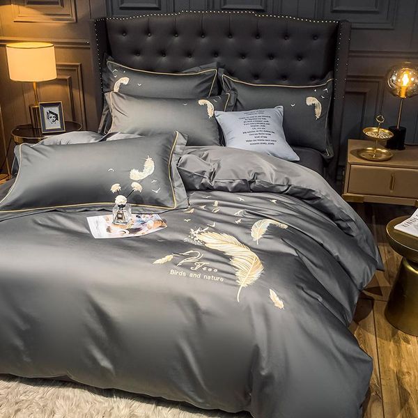 bedding sets luxury egyptian cotton 600tc grey embroidery duvet cover pillowcase flat sheet wedding/gift el/home textiles #sw
bedding sets luxury egyptian cotton 600tc grey embroidery duvet cover pillowcase flat sheet wedding/gift el/home textiles #sw