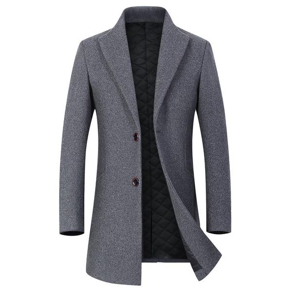 men's wool & blends 2021 autumn and winter woolen coat / fashion business pure color blended clothing, Black
men's wool & blends 2021 autumn and winter woolen coat / fashion business pure color blended clothing, Black
