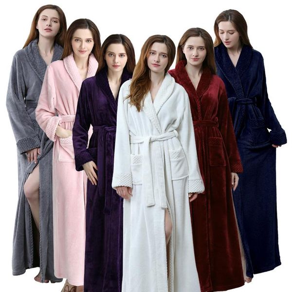 women's sleepwear plush fleece robe solid soft warm long bathrobe with pockets el bath robes winter pajamas shower nightgown, Black;red
women's sleepwear plush fleece robe solid soft warm long bathrobe with pockets el bath robes winter pajamas shower nightgown, Black;red
