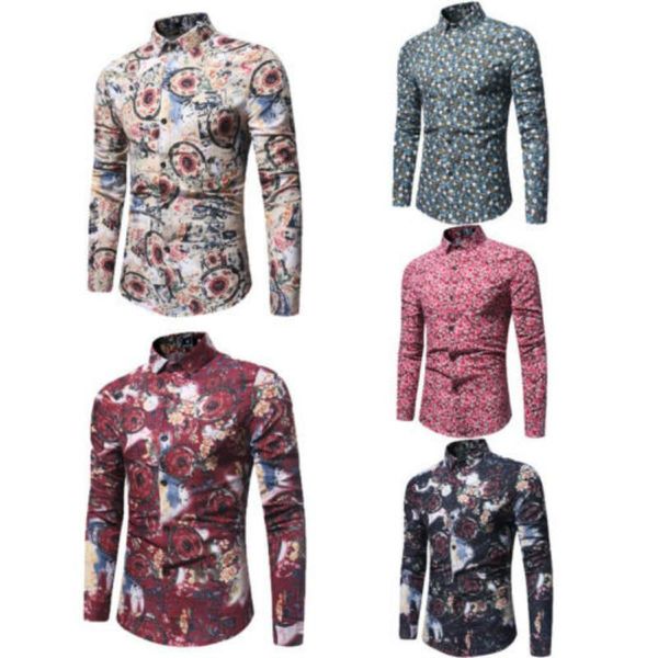 women's blouses & shirts 2021 fashion mens casual shirt slim fit stylish office floral print long sleeve, White
women's blouses & shirts 2021 fashion mens casual shirt slim fit stylish office floral print long sleeve, White
