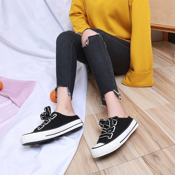 spring/summer 2021 half-heel canvas shoes platform loafers a women's comfortable flat x569 slippers, Black
spring/summer 2021 half-heel canvas shoes platform loafers a women's comfortable flat x569 slippers, Black