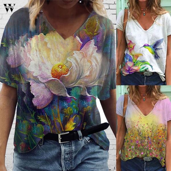 women's t-shirt womail floral printed women short sleeved v-neck casual clothes female streetwear 2021 spring summer pullover tees, White
women's t-shirt womail floral printed women short sleeved v-neck casual clothes female streetwear 2021 spring summer pullover tees, White