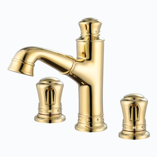 luxury 18k gold all brass bathroom sink faucet three holes pull out golden cold water artistic high qualiy faucets
luxury 18k gold all brass bathroom sink faucet three holes pull out golden cold water artistic high qualiy faucets