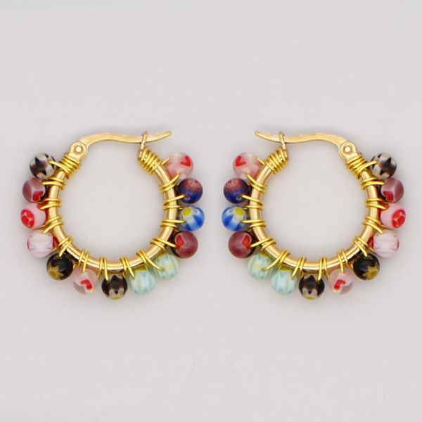 hoop & huggie go2boho earrings for women handmade ear ring glaze glass beads hanging earring stainless steel circle jewellery cuff, Golden;silver
hoop & huggie go2boho earrings for women handmade ear ring glaze glass beads hanging earring stainless steel circle jewellery cuff, Golden;silver
