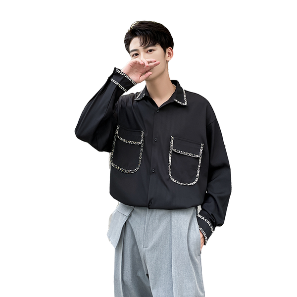 men's casual shirts summer smooth long sleeve white shirt light luxury trend korean 2021 autumn clothing oversize top, White;black
men's casual shirts summer smooth long sleeve white shirt light luxury trend korean 2021 autumn clothing oversize top, White;black