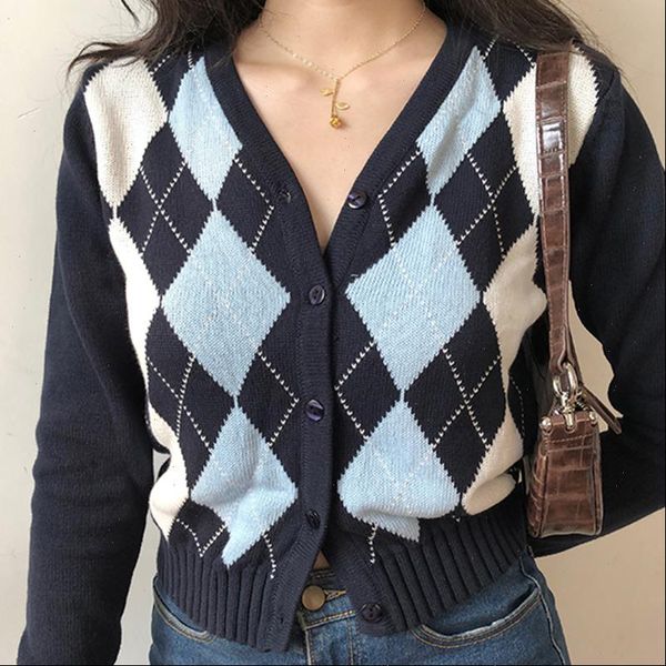 womens sweaters vintage v neck plaid long sleeve women sweater autumn winter short knitted cardigan womes england style, White;black
womens sweaters vintage v neck plaid long sleeve women sweater autumn winter short knitted cardigan womes england style, White;black