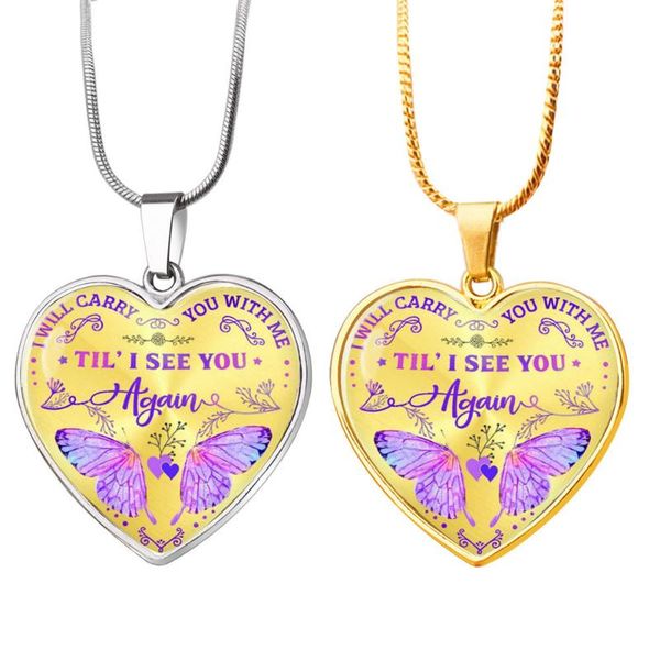 pendant necklaces until i see you again memorial beautiful butterfly heart charm stainless steel snake chain necklace for friends sisters, Silver
pendant necklaces until i see you again memorial beautiful butterfly heart charm stainless steel snake chain necklace for friends sisters, Silver