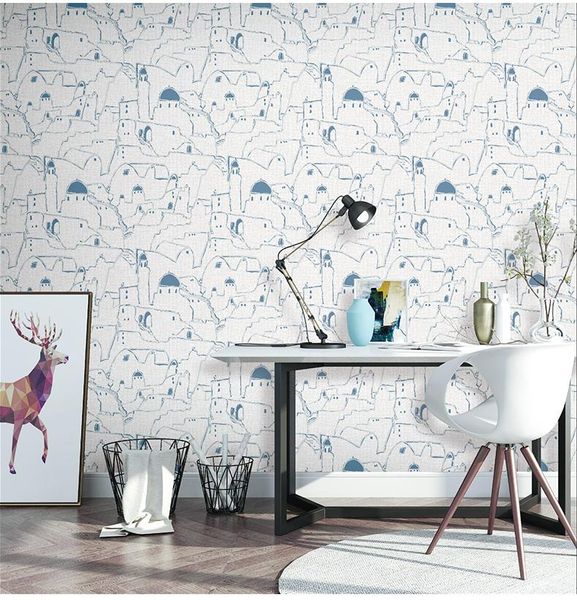 mediterranean style wallpaper blue and white castle architecture nordic fashion living room bedroom background pvc waterproof wallpapers
mediterranean style wallpaper blue and white castle architecture nordic fashion living room bedroom background pvc waterproof wallpapers
