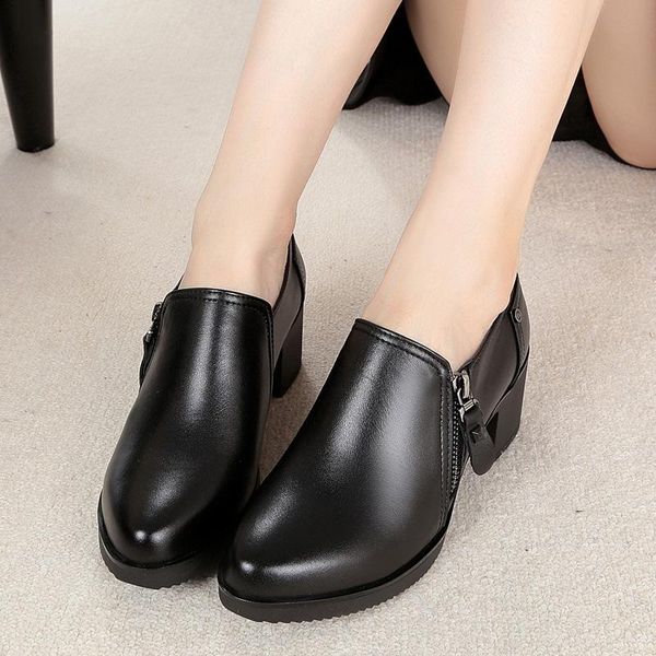 dress shoes women waterproof genuine leather high-heeled women's singles fashion ladies casual boots, Black
dress shoes women waterproof genuine leather high-heeled women's singles fashion ladies casual boots, Black