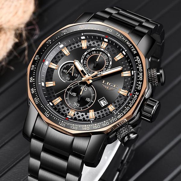 wristwatches relogio masculino lige sport chronograph mens watches full steel quartz clock waterproof big dial watch men, Slivery;brown
wristwatches relogio masculino lige sport chronograph mens watches full steel quartz clock waterproof big dial watch men, Slivery;brown